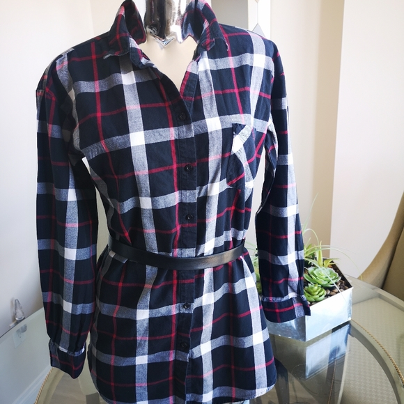Lasenza Flannel Button Up Sleep Shirt - Picture 1 of 6